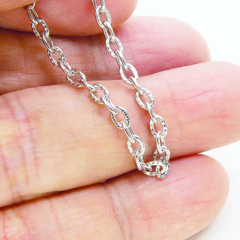 模様入り 小判・小豆チェーン ネックレス 色選択(4色) 長さ調整可 アジャスター可