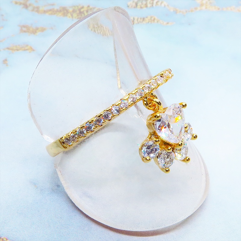 【再販】18KGP 肉球モチーフのシンプルで可愛いエタニティリング キュービックジルコニア サイズ13号 猫 犬