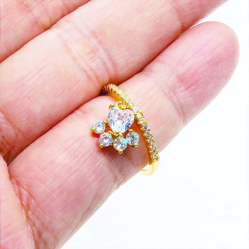 【再販】18KGP 肉球モチーフのシンプルで可愛いエタニティリング キュービックジルコニア サイズ13号 猫 犬