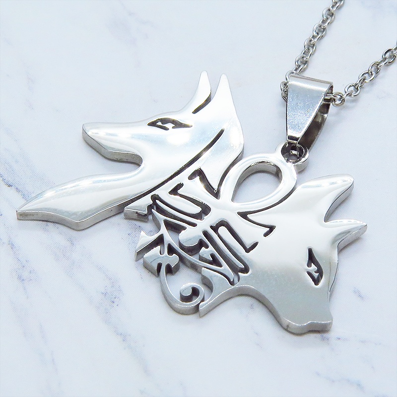 【再販】シルバーカラー 猫の神 犬の神 バステト アヌビス ステンレスネックレス エジプト オリエンタル 長さ調整可