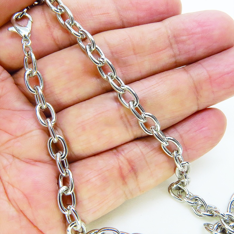 アンティークシルバー ゴシック調ロザリオと歯車を組合せた重厚スチームパンクネックレス 長さ調整可