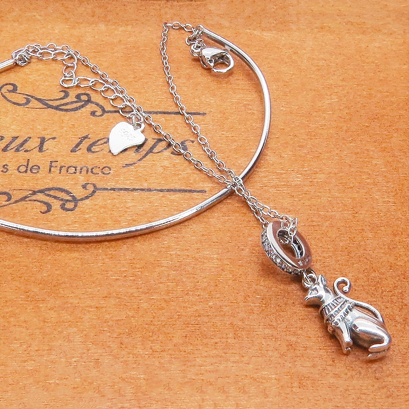 シルバー925 バステト 猫の神様 エジプト 猫モチーフ バングル&ブレスレット