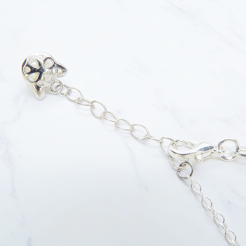 シルバー925 猫耳パールのブレスレット 淡水パール ナチュラルホワイト アジャスター付