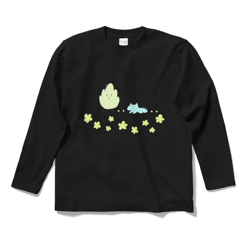 おやさいとおさかな ロングスリーブTシャツ - 黒