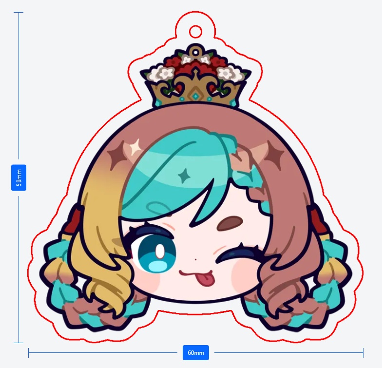 アクリルキーホルダー~ぺろりん顔~