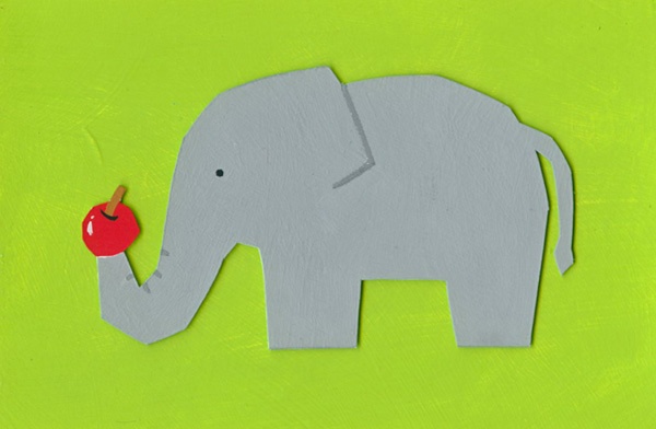 ミニフレーム付き原画「ぞうさん」