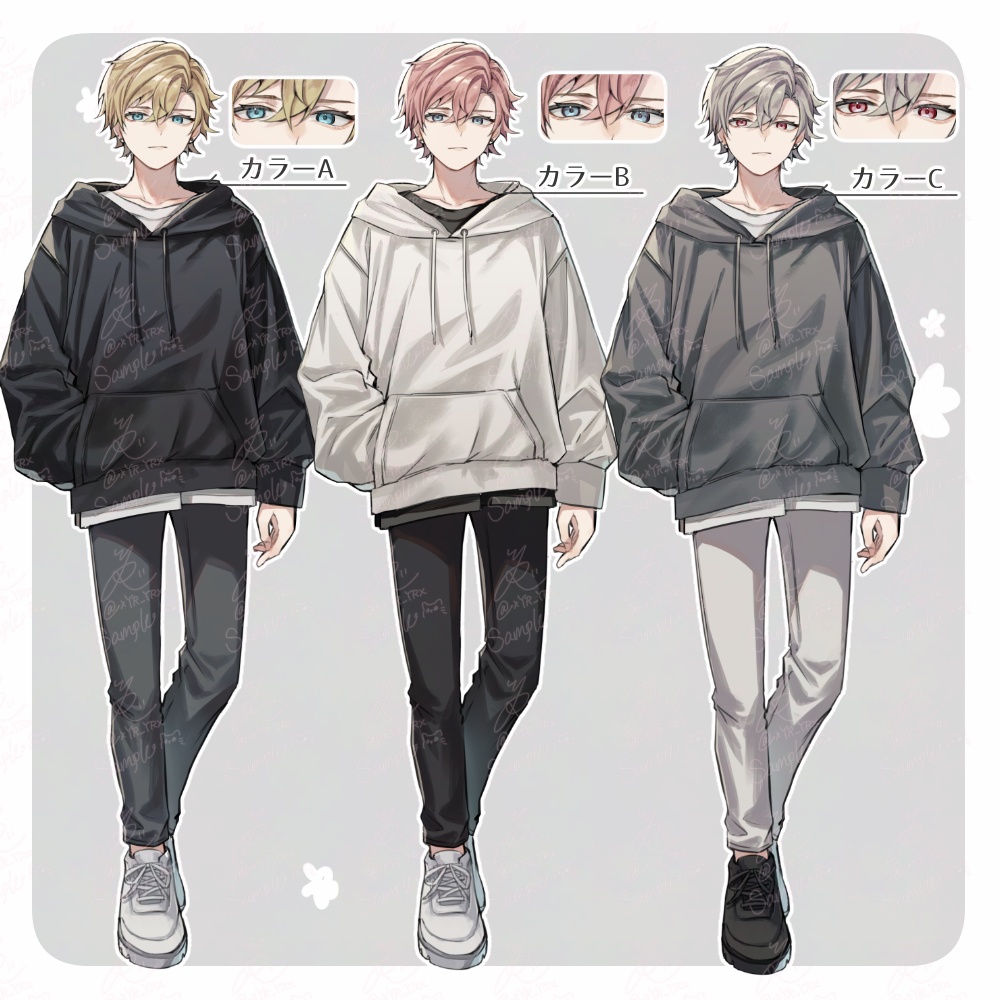 【立ち絵素材05】表情8種×カラー5種