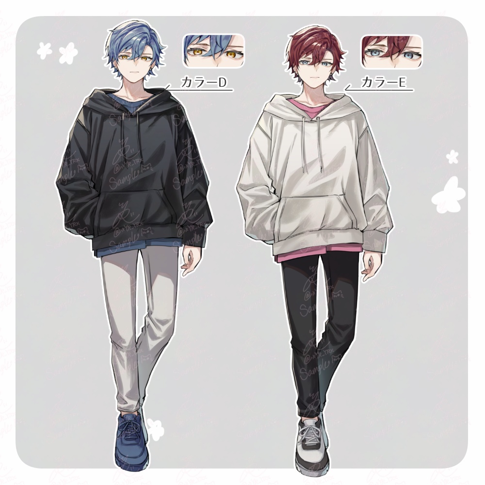 【立ち絵素材05】表情8種×カラー5種