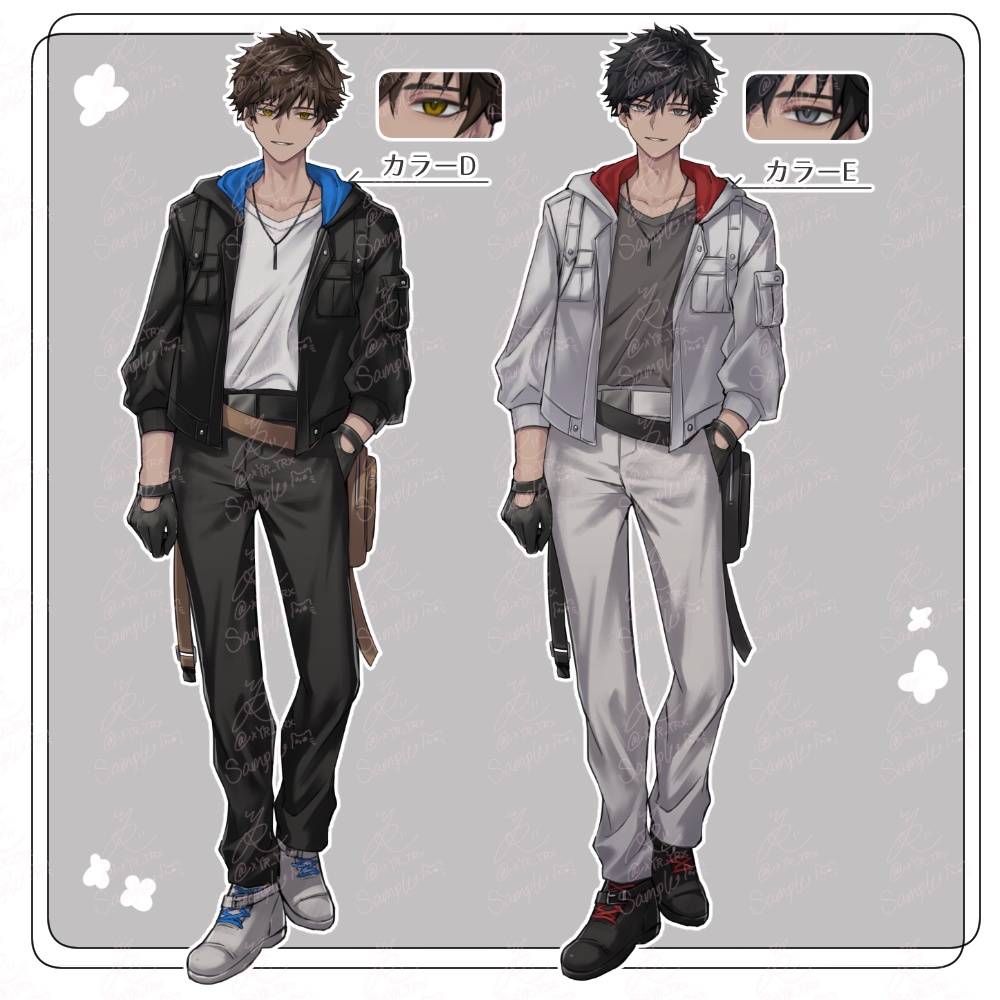 【立ち絵素材06】表情8種×カラー5種