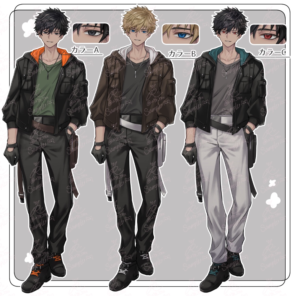 【立ち絵素材06】表情8種×カラー5種