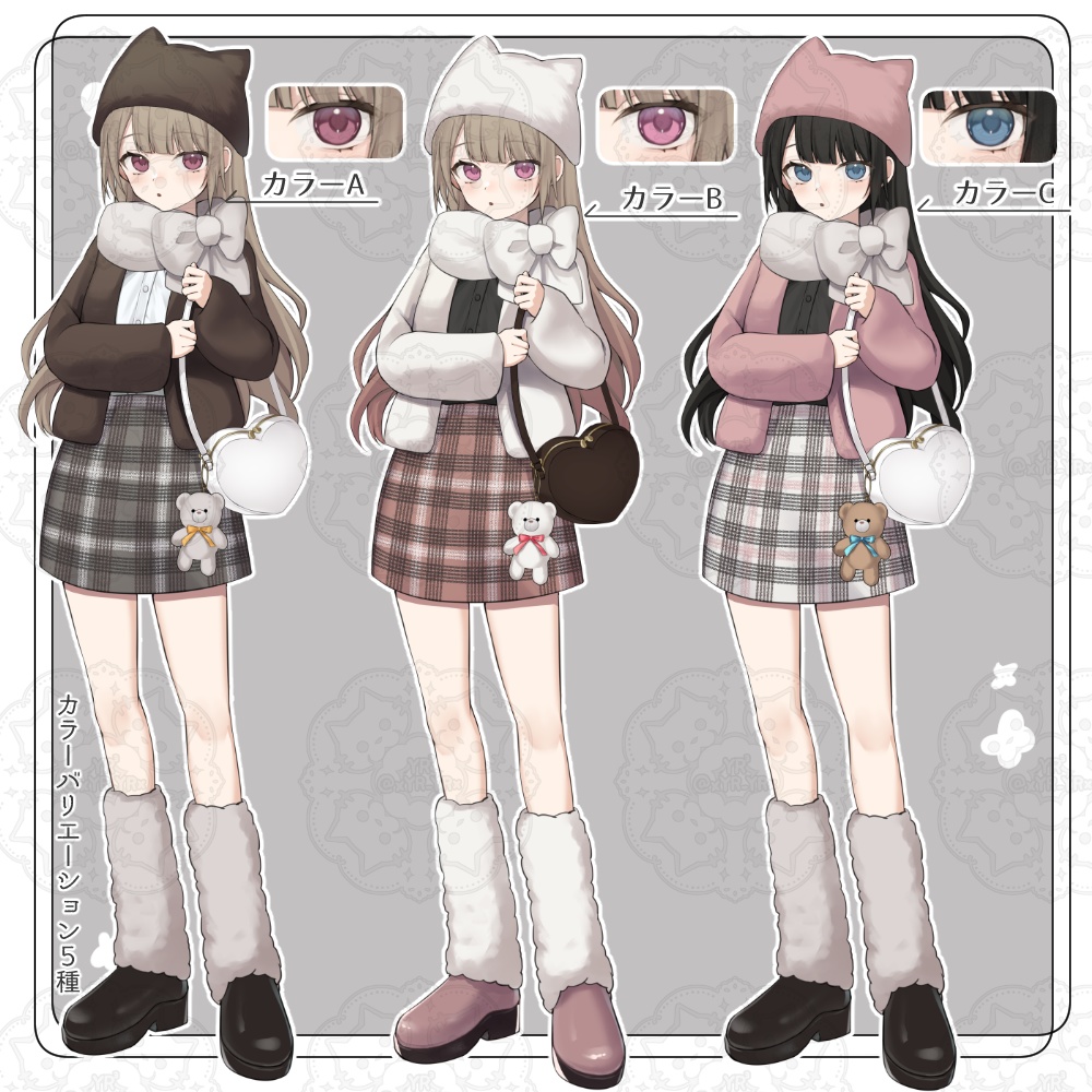 【立ち絵素材07】表情12種×カラー5種