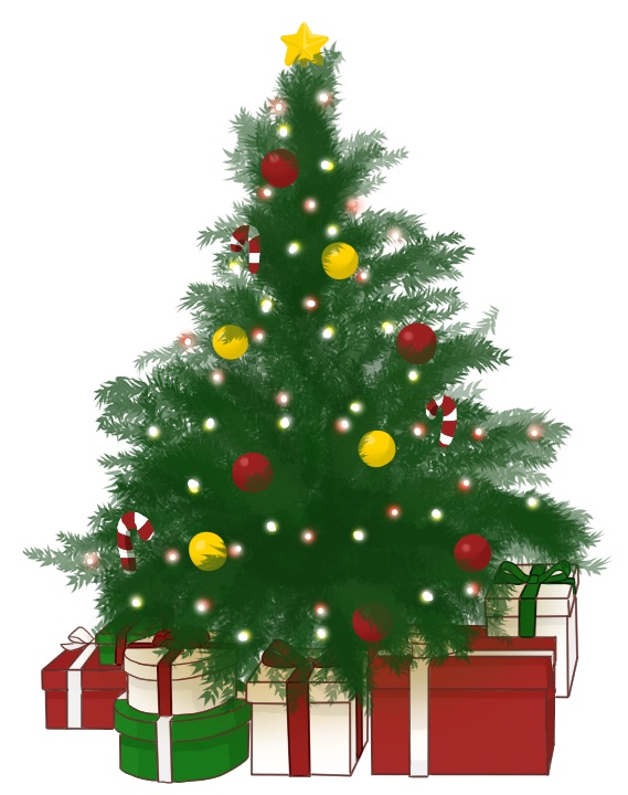 【配信用小物】光るクリスマスツリーとサンタがよく通る窓