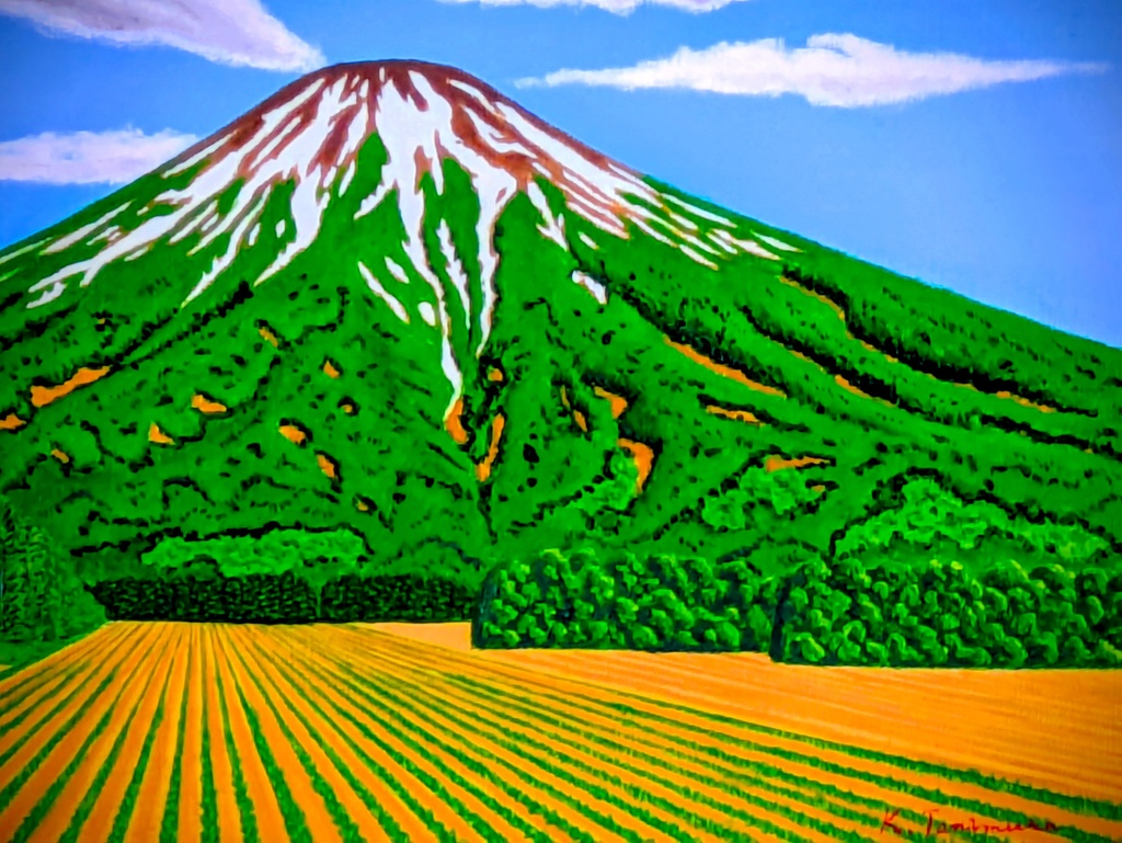 ★早春の羊蹄山・肉筆油彩画・F6キャンバス