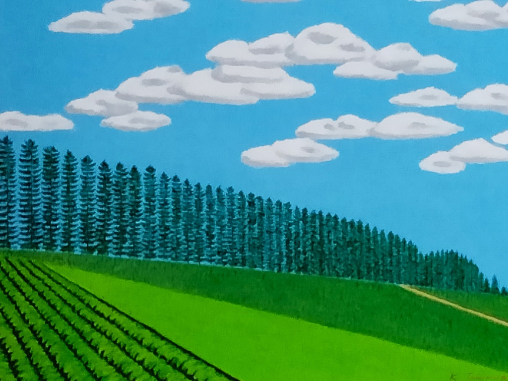 ★夏の美瑛マイルドセブンの丘・肉筆油彩画・F6キャンバス