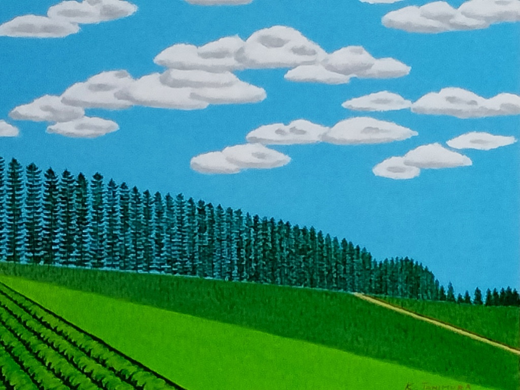 ★夏の美瑛マイルドセブンの丘・肉筆油彩画・F6キャンバス