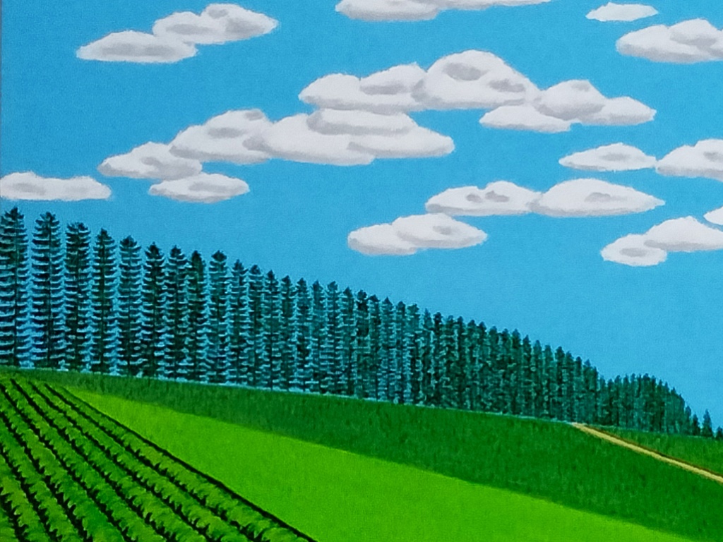 ★夏の美瑛マイルドセブンの丘・肉筆油彩画・F6キャンバス