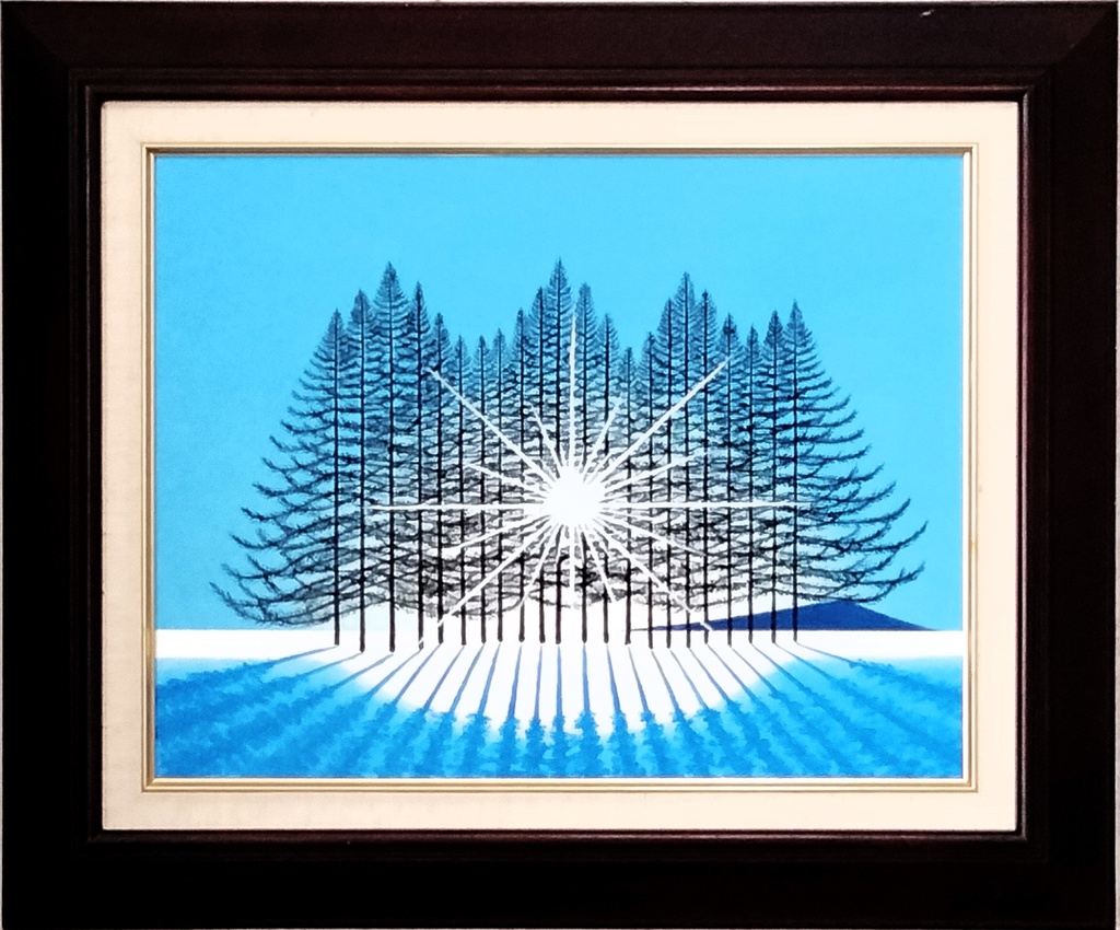 ★まぶしい朝・肉筆油彩画・F6キャンバス