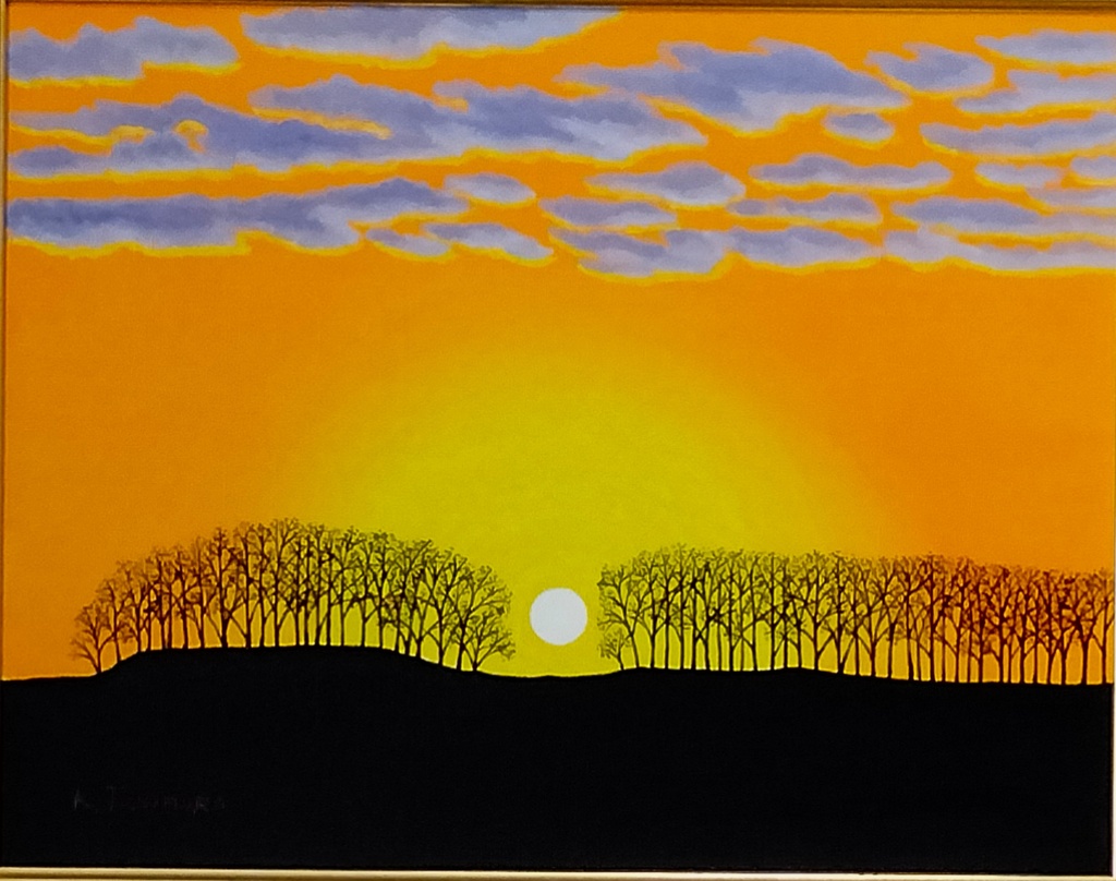 ★美瑛・夕日のマイルドセブンの丘・肉筆油彩画・F6キャンバス