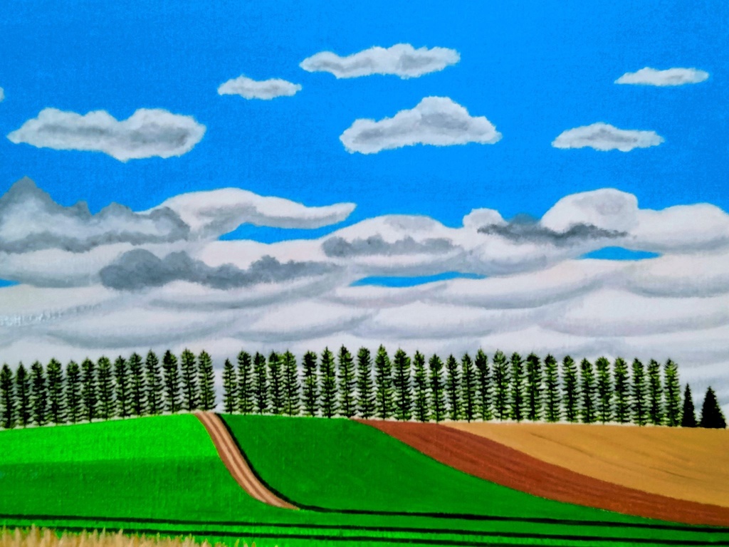 ★美瑛マイルドセブンの丘・肉筆油彩画・F6キャンバス