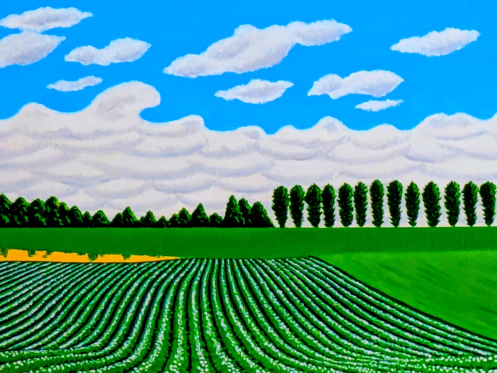 ★美瑛・うねるいも畑・肉筆油彩画・F6キャンバス