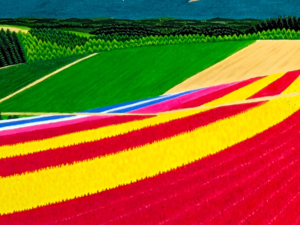 ★十勝連峰と四季彩の丘・肉筆油彩画・F6キャンバス