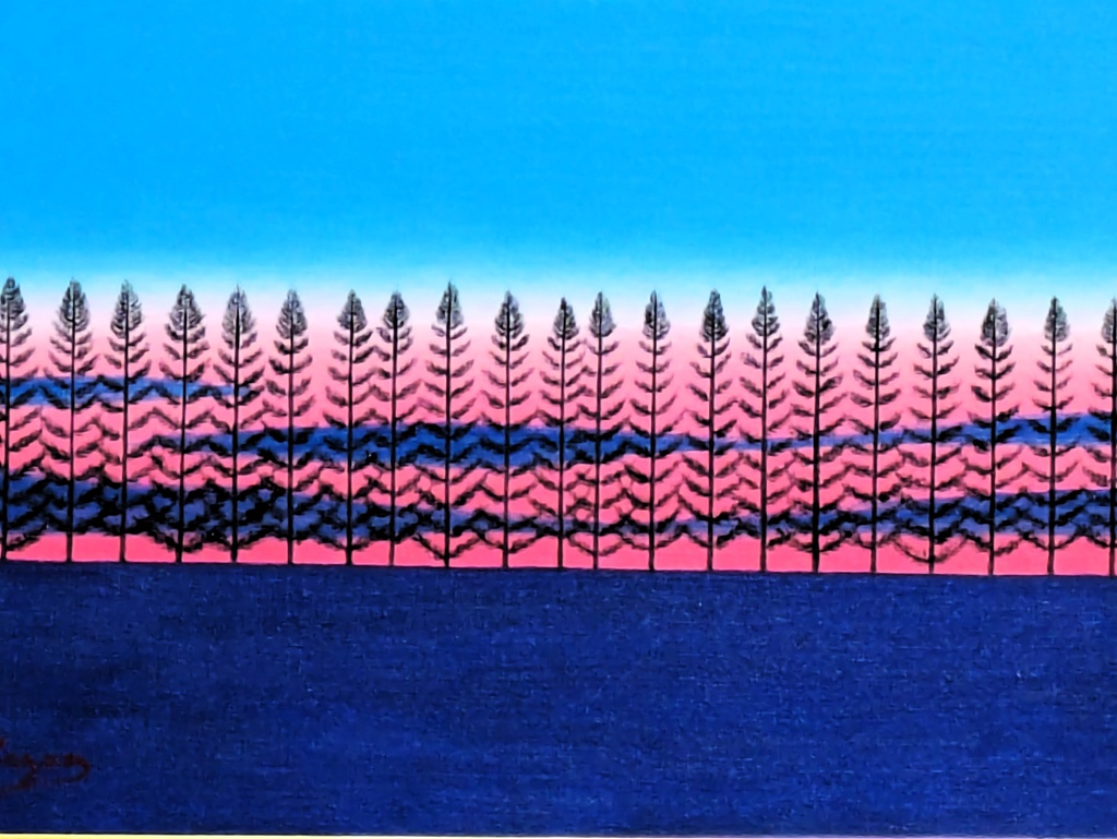 ★美瑛・夕暮れのマイルドセブンの丘・肉筆油彩画・F6キャンバス