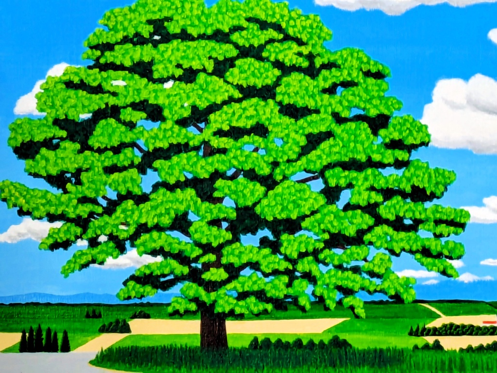 ★美瑛・セブンスターの大木・肉筆油彩画・F6キャンバス