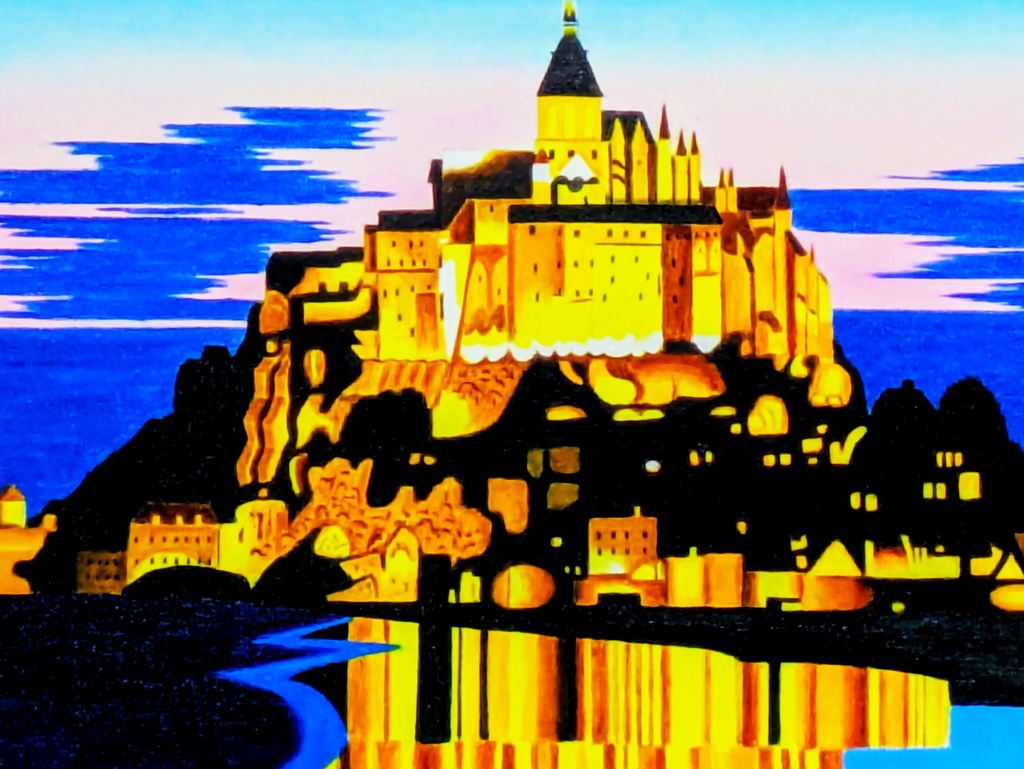 ★夕暮れのモン・サン・ミッシェル Ⅱ・肉筆油彩画・F6キャンバス