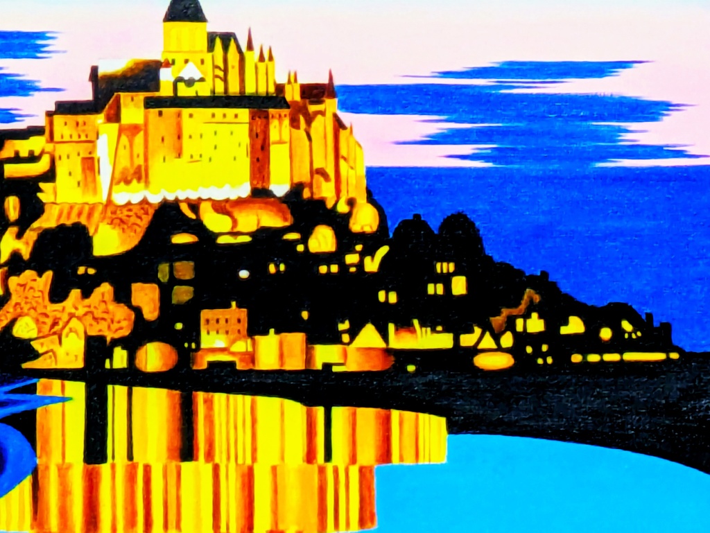 ★夕暮れのモン・サン・ミッシェル Ⅱ・肉筆油彩画・F6キャンバス