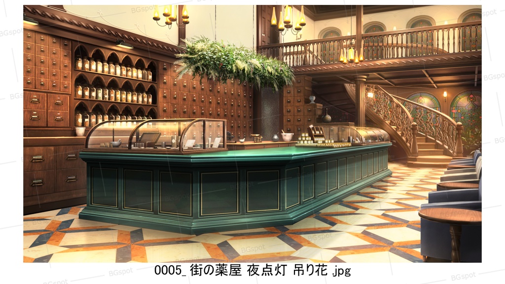 BG_22_街の薬屋さん ver1.0 (吊り花ver)