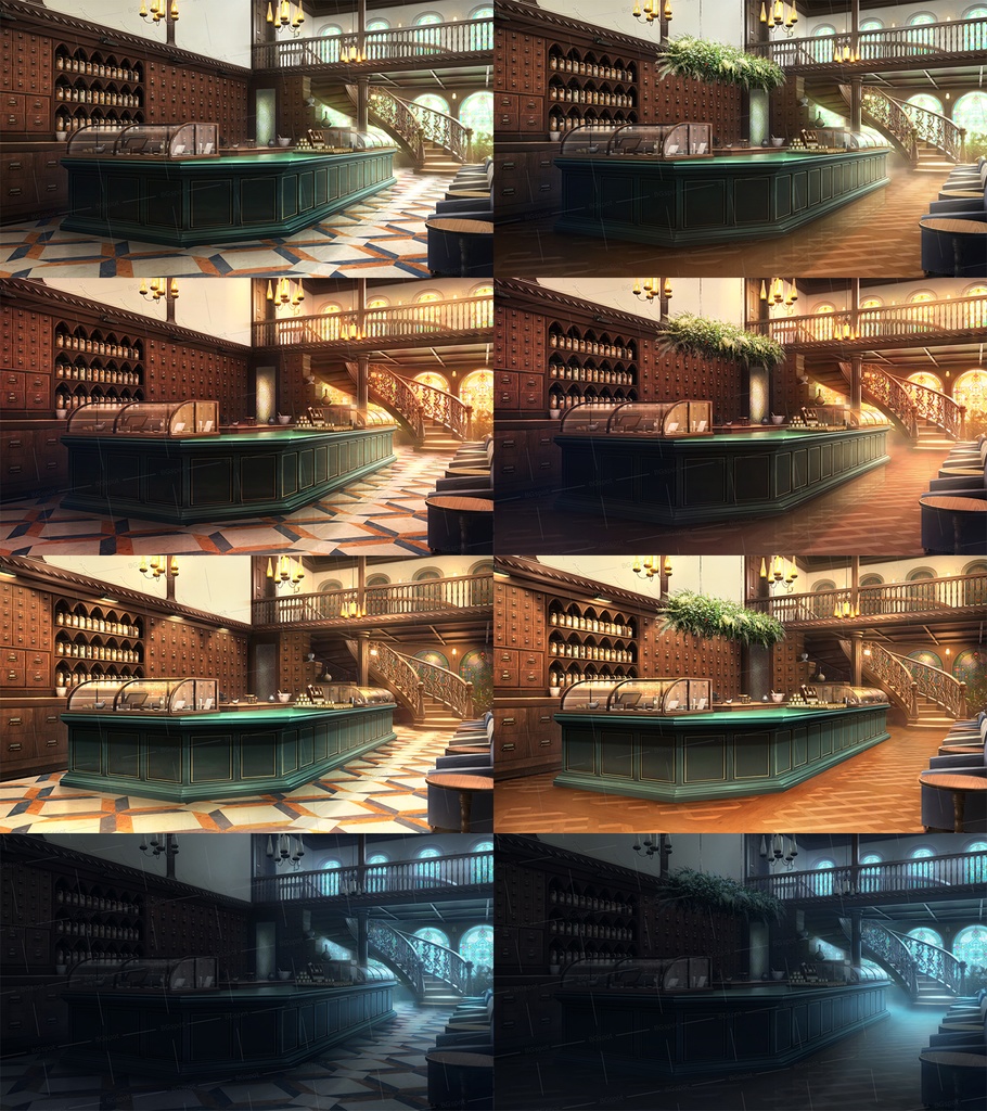 🗂️おまとめ版(フルセット)【BG_22_街の薬屋さんと夜のお店ver2.0】