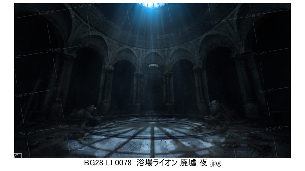 🖼️ 個別販売 【BG_28 王族の浴場 ver1.0】ライオン(浴場の装飾)