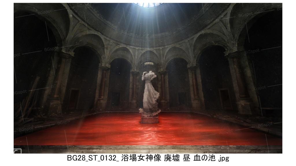 🖼️ 個別販売 【BG_28 王族の浴場 ver1.0】女神像(浴場の装飾)