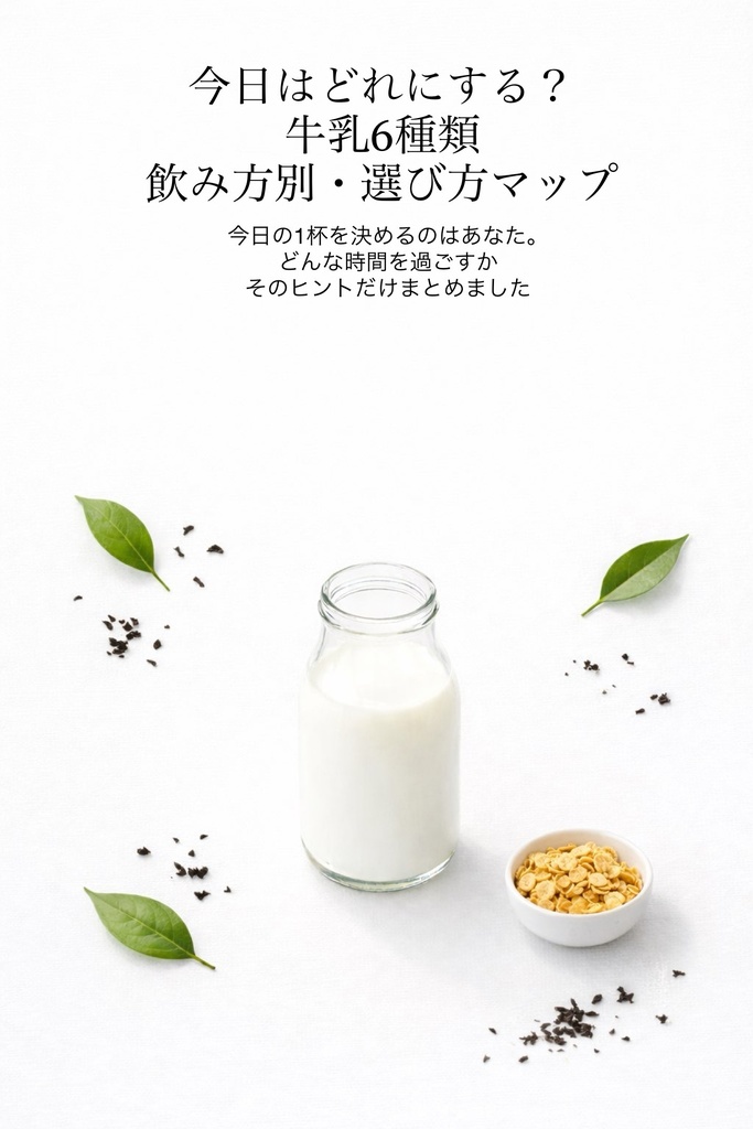 今日はどれにする？牛乳６種類 飲み方別・選び方マップ