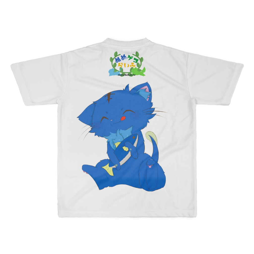 【背面プリント】ぬめねこカラーTシャツ