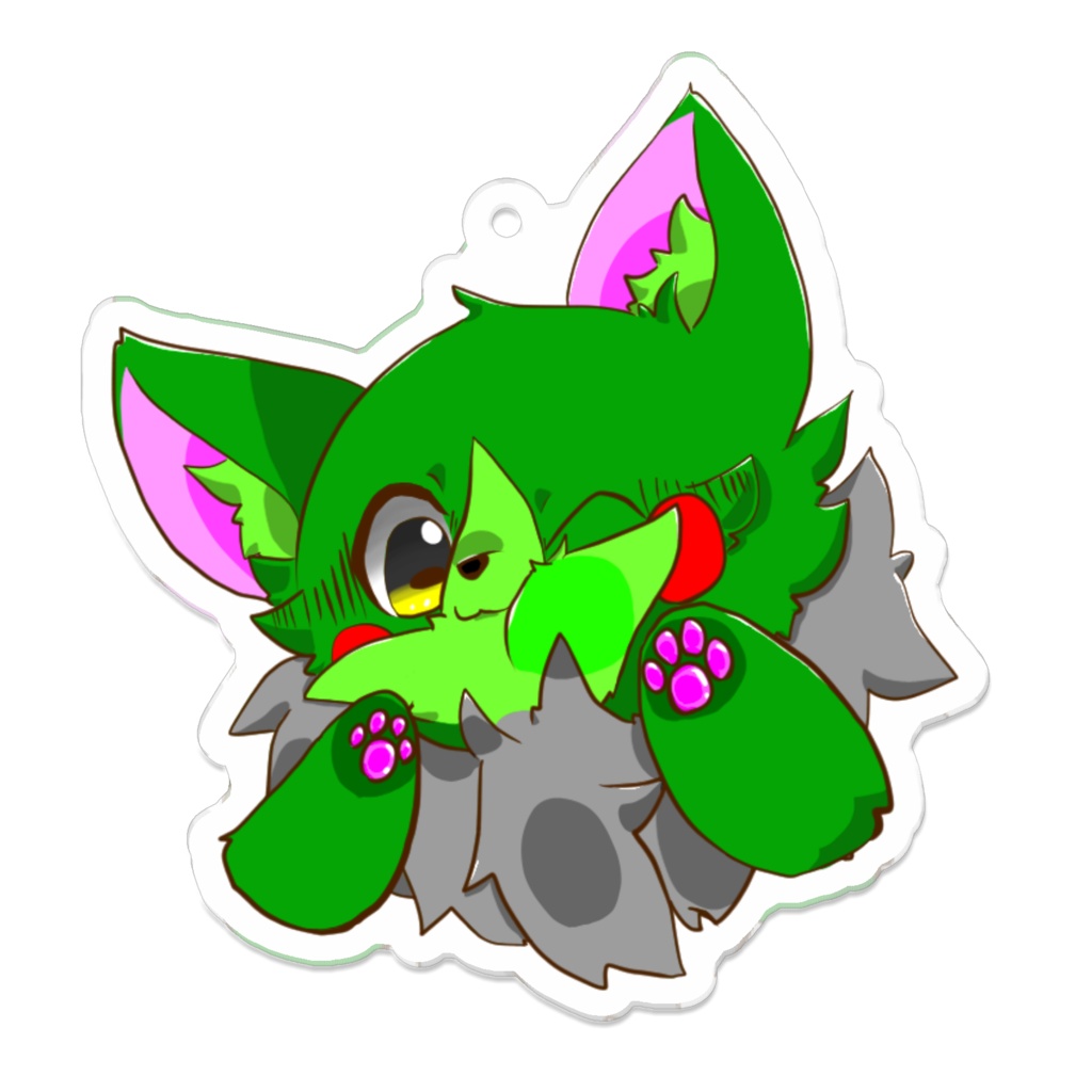 引っ付きゲコわんアクリルキーホルダー