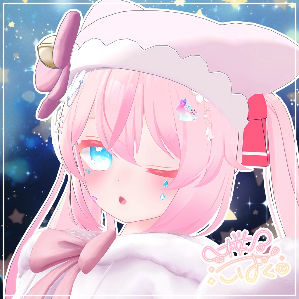 【VRChat向け3Dモデル】きらきらフェイスデコレーションシール【ステッカー】