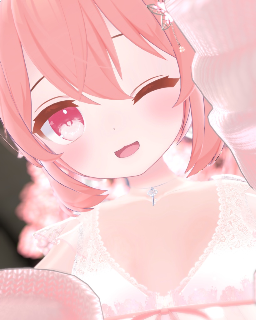 【VRChat向け】ロイヤルチェリーキーネックレス【3Dモデル】