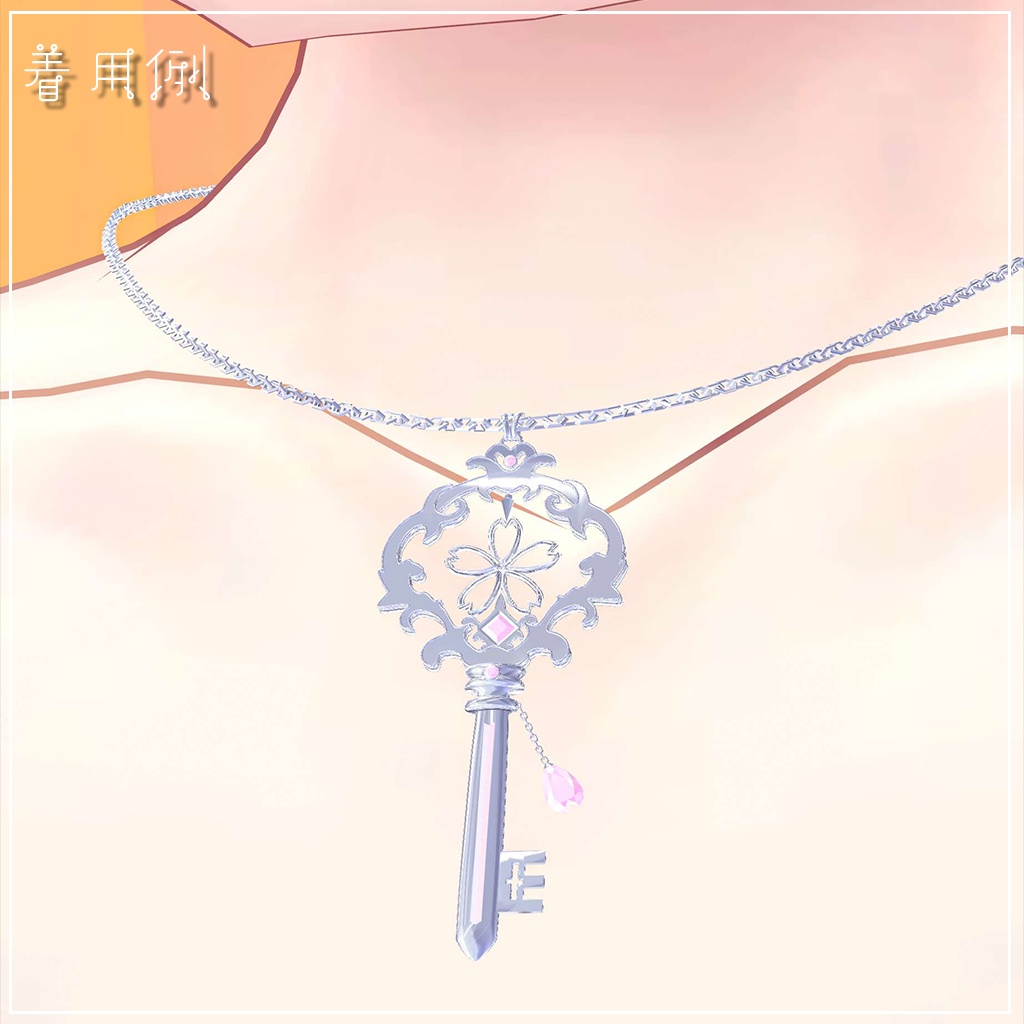 【VRChat向け】ロイヤルチェリーキーネックレス【3Dモデル】