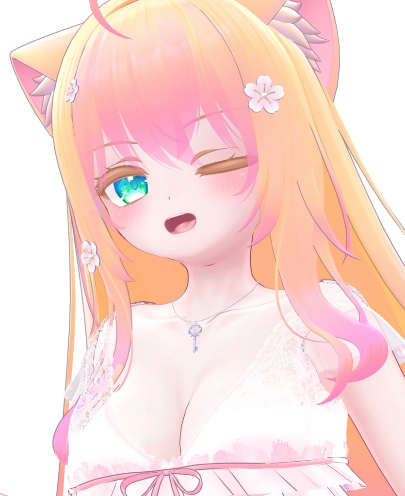 【VRChat向け】ロイヤルチェリーキーネックレス【3Dモデル】