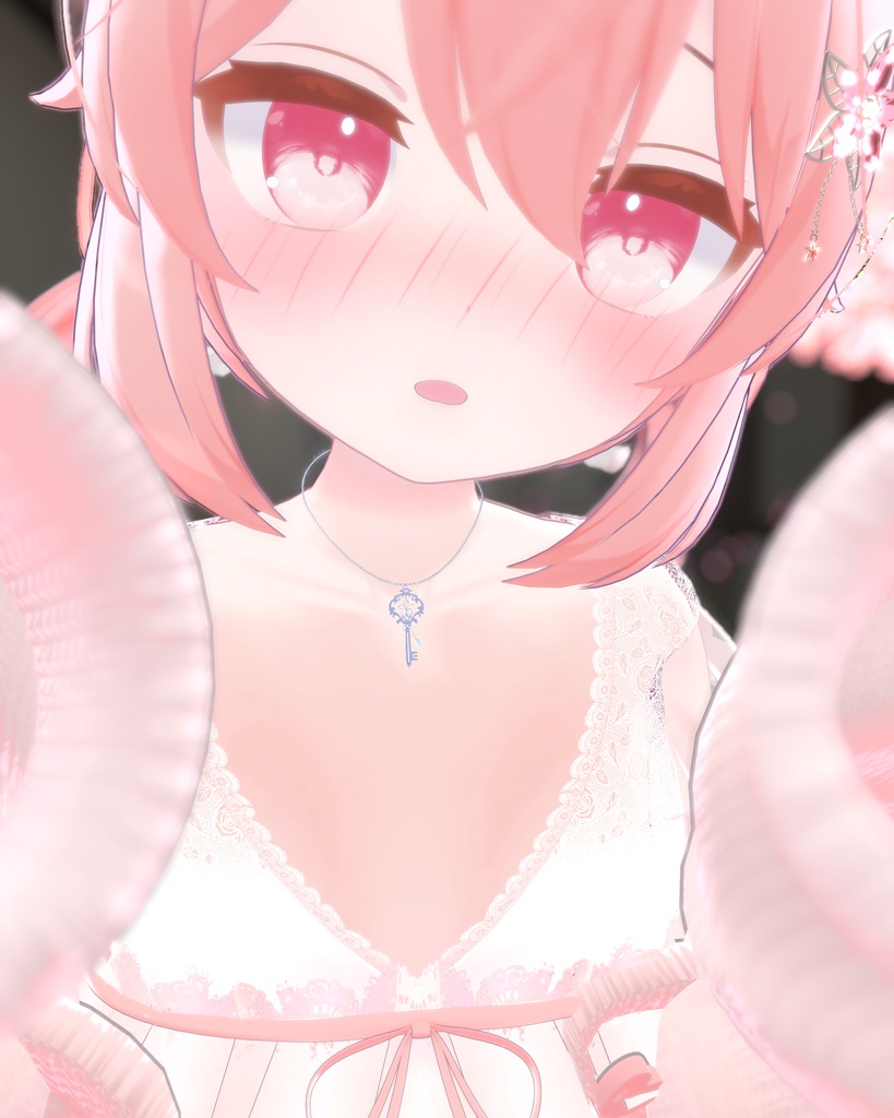 【VRChat向け】ロイヤルチェリーキーネックレス【3Dモデル】
