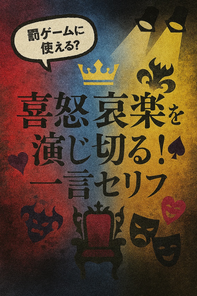 罰ゲームに使える？喜怒哀楽を演じきる！一言セリフ