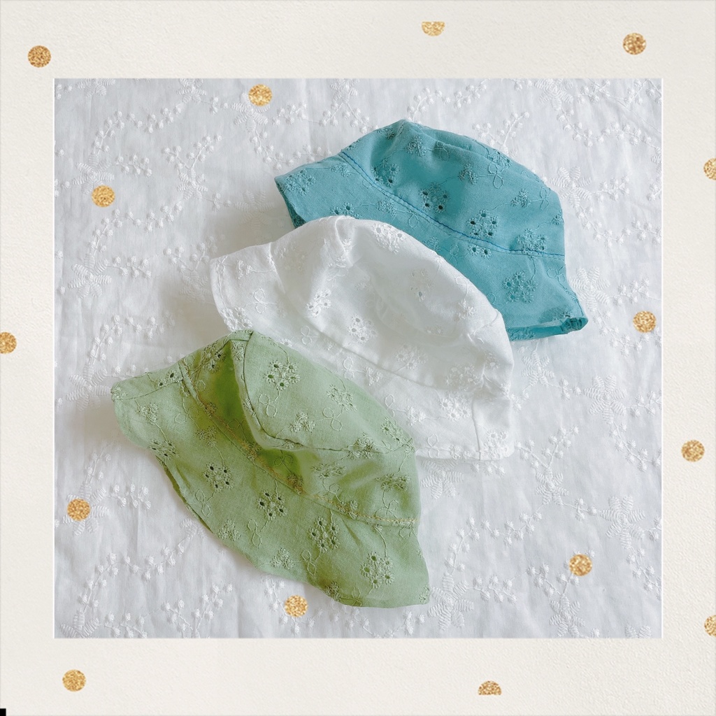 コットンレースのバケットハット