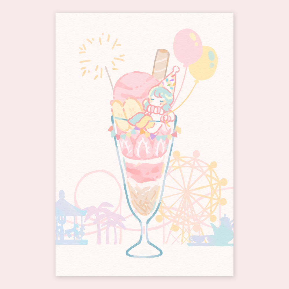 「ゆうえんちパルフェ」ポストカード