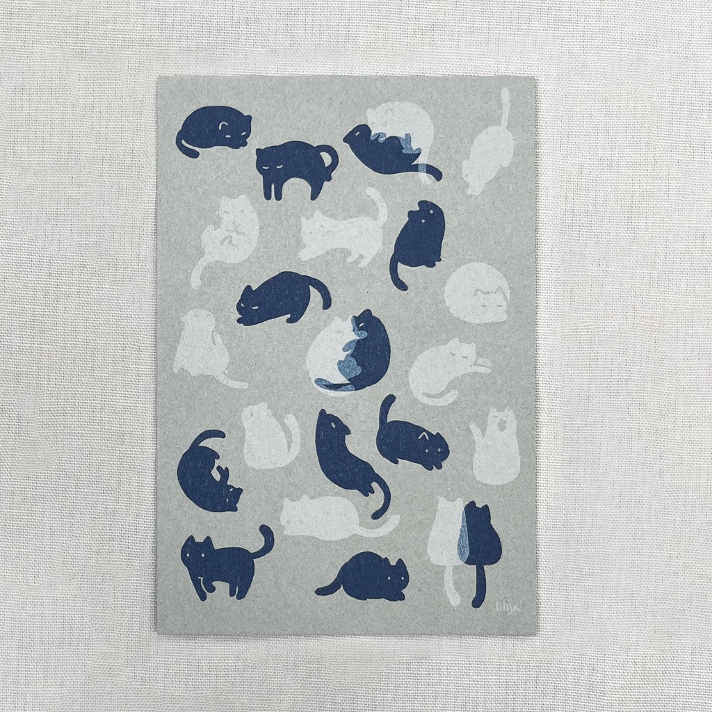 「白黒ねこ」ポストカード