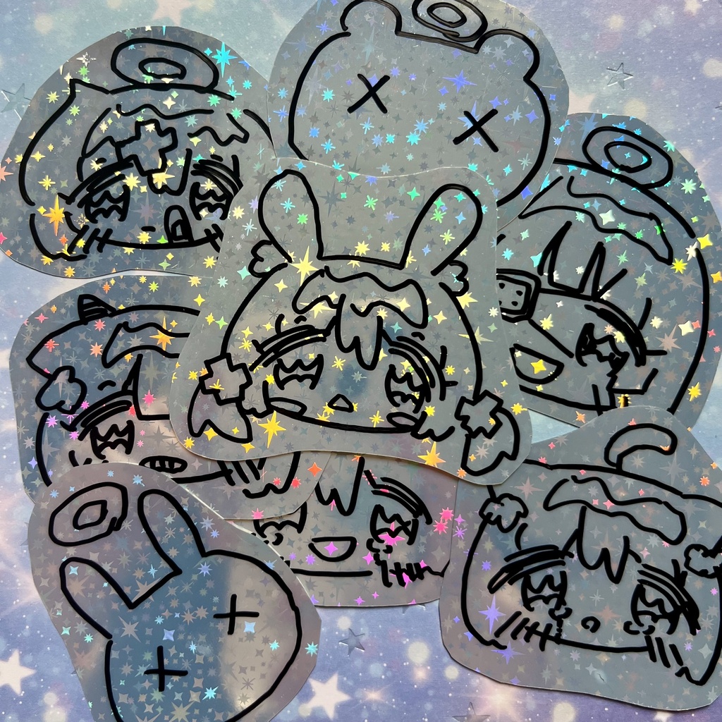 【ステッカー】手描きステッカー【2個セット】