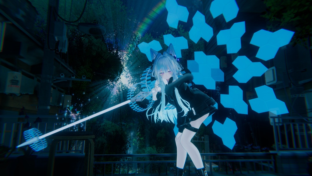 【VRChat想定】マジックロッド(防御魔法専用)