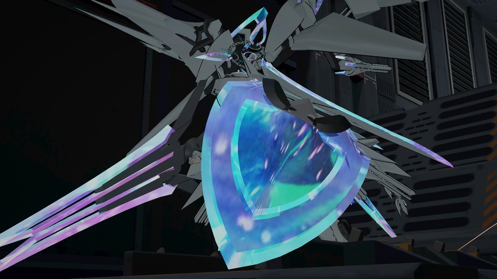 【VRChat想定】オプションパーツセットB:ウイングandシールド