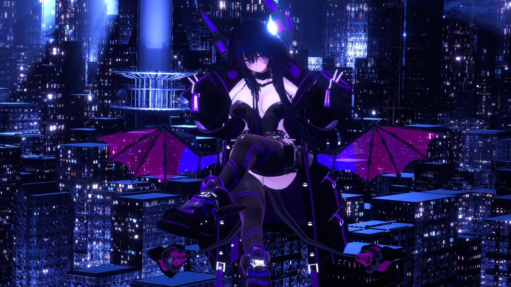 【無料】【VRChat想定】サイバー悪魔セット