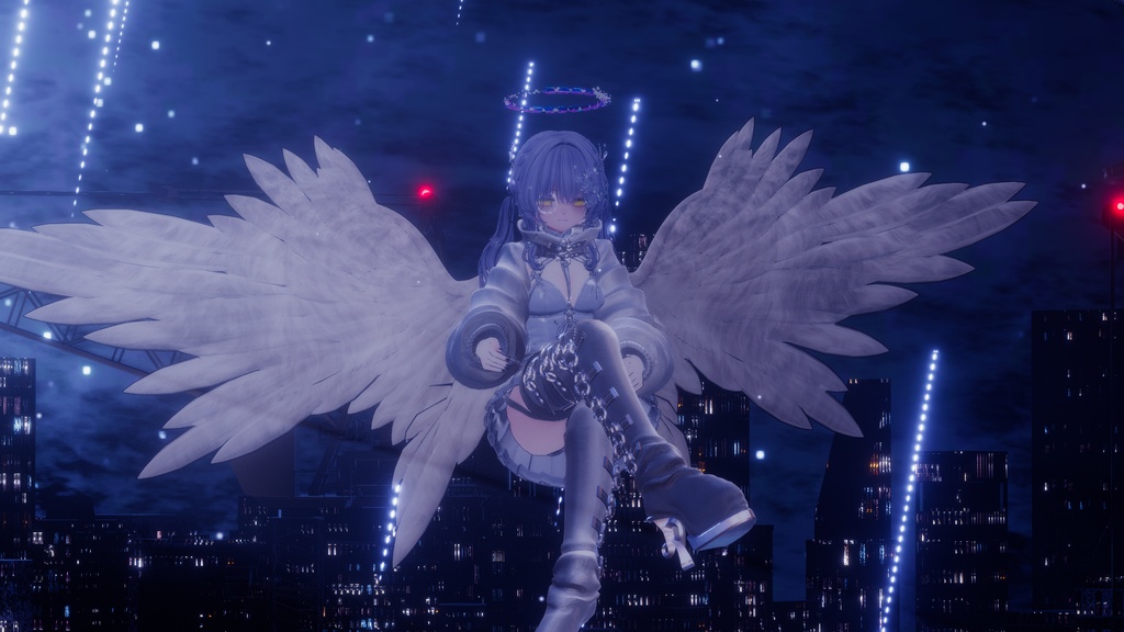 【VRChat想定】熾天使の翼/堕天使の翼/モノクル纏め売り